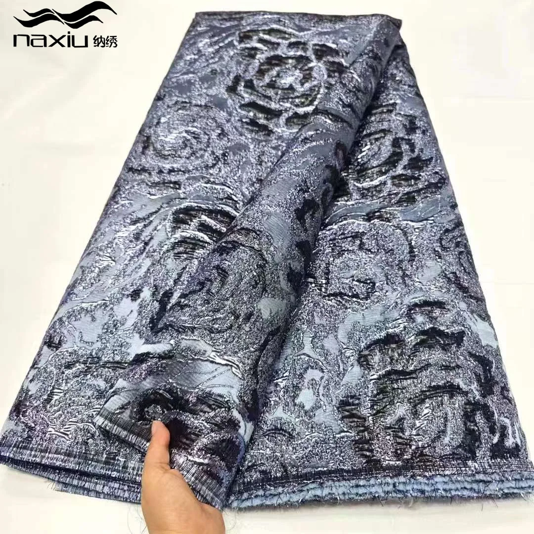 Madison African Brocade Lace Fabric 2024 New Design Nigerian Jacquard Lace Fabric Organza Lace For Evening Party Women Dresses