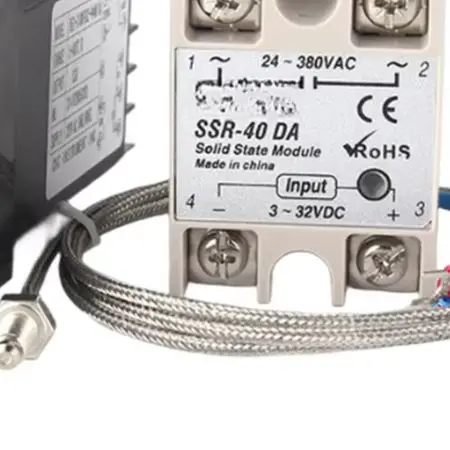 REX-C100 Programmable Temperature Controller Kit V*DA 100DA for m6 Mounting Heatsink K Thermocouple 1m Cable 48x48mm