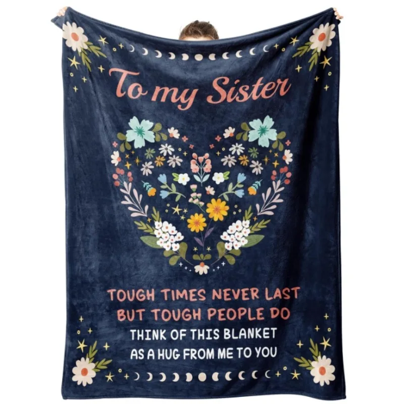 Presentes para irmã, presentes de incentivo inspiradores de recuperação exclusiva para irmãs – Cobertor de flanela motivacional