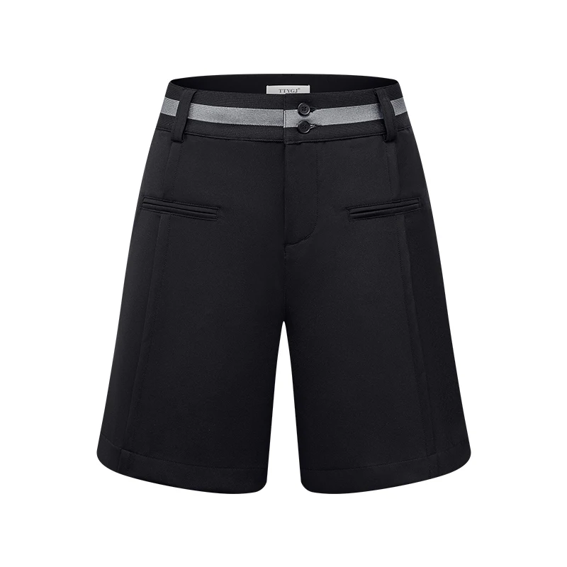 Fashion Lady Sports Shorts Casual High Waist Straight Wide Leg Five-Point Pants Breathable and Comfortable Clothes Apparel image 3
