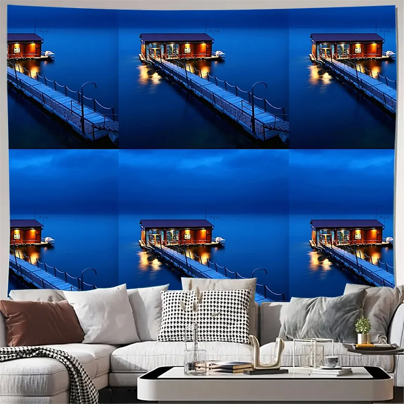 unframed Ocean Bridge Tapestry Wall Hanging Coastal Decor Beach Landscape Room Aesthetic Tapestry Home Decor Living Room Bedroom