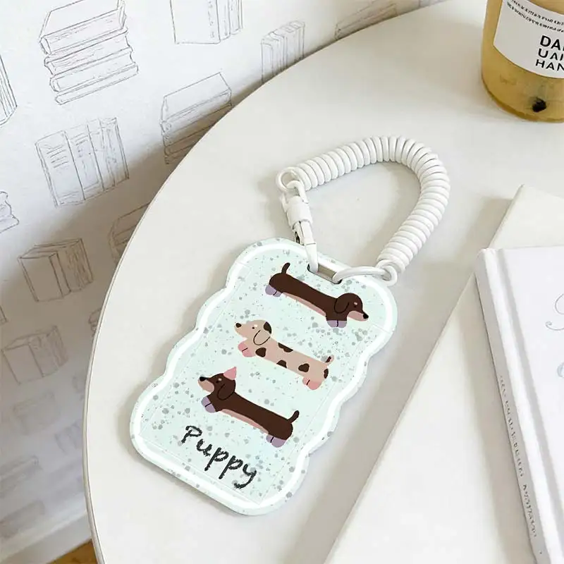 Card Protection Cover for Stretchable Spring Cord Kpop Photocard Holder Photo Protector Student Bus/Meal Card Protection Case