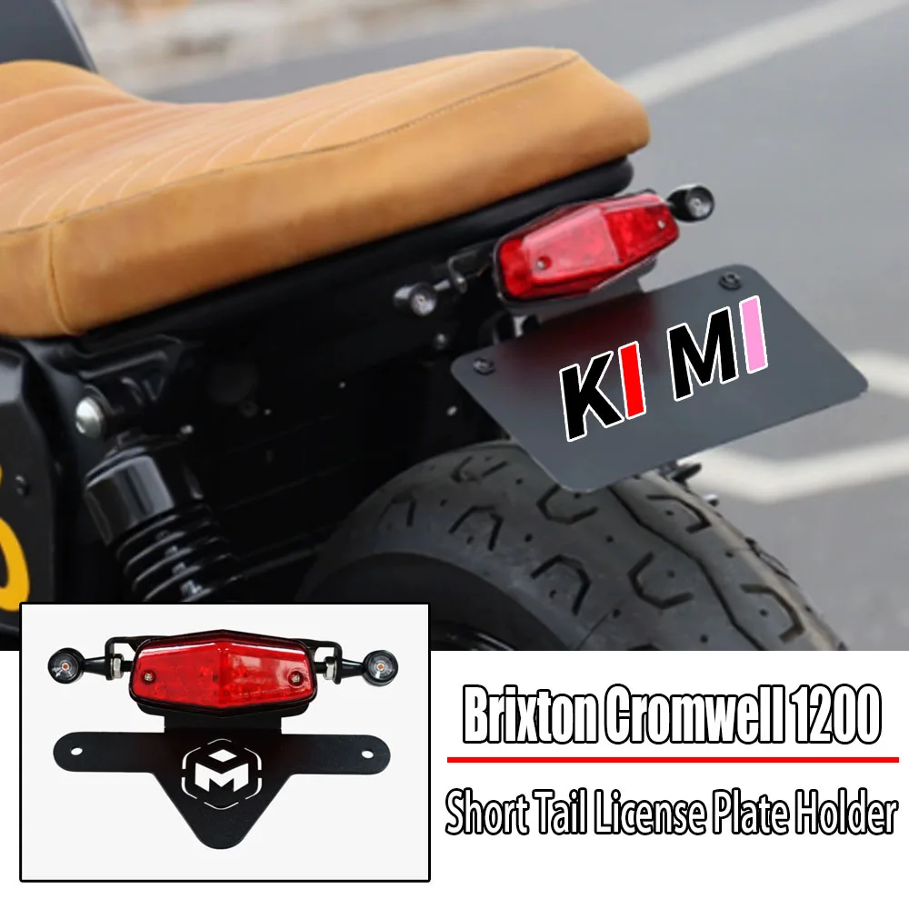 

Motorcycle Retro Short Tail License Plate Holder Rear License Plate Holder With Tail Light Turn Signal FOR Brixton Cromwell 1200