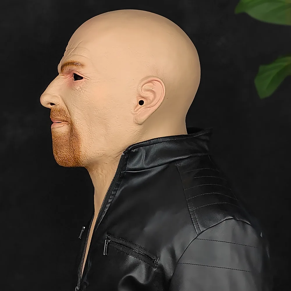 Latex-Kopfmaske Realistische Alter-Mann-Gesichtsmaske Cosplay Halloween-Party-Maske – Detail 4