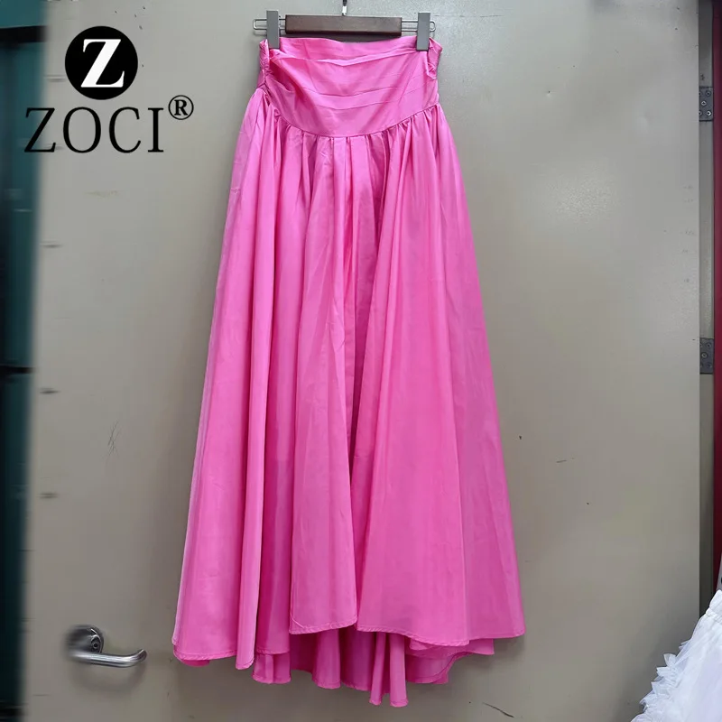 

[zoci] Vietnamese French Pleated Large Swing Umbrella Irregular High Waist Versatile A-line Skirt A2#8711