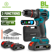 ONEGREEN 1200W 480N.M Torque Brushless Electric Impact Drill 20Gears Cordless Screwdriver Power Tools For 21V 18V Battery