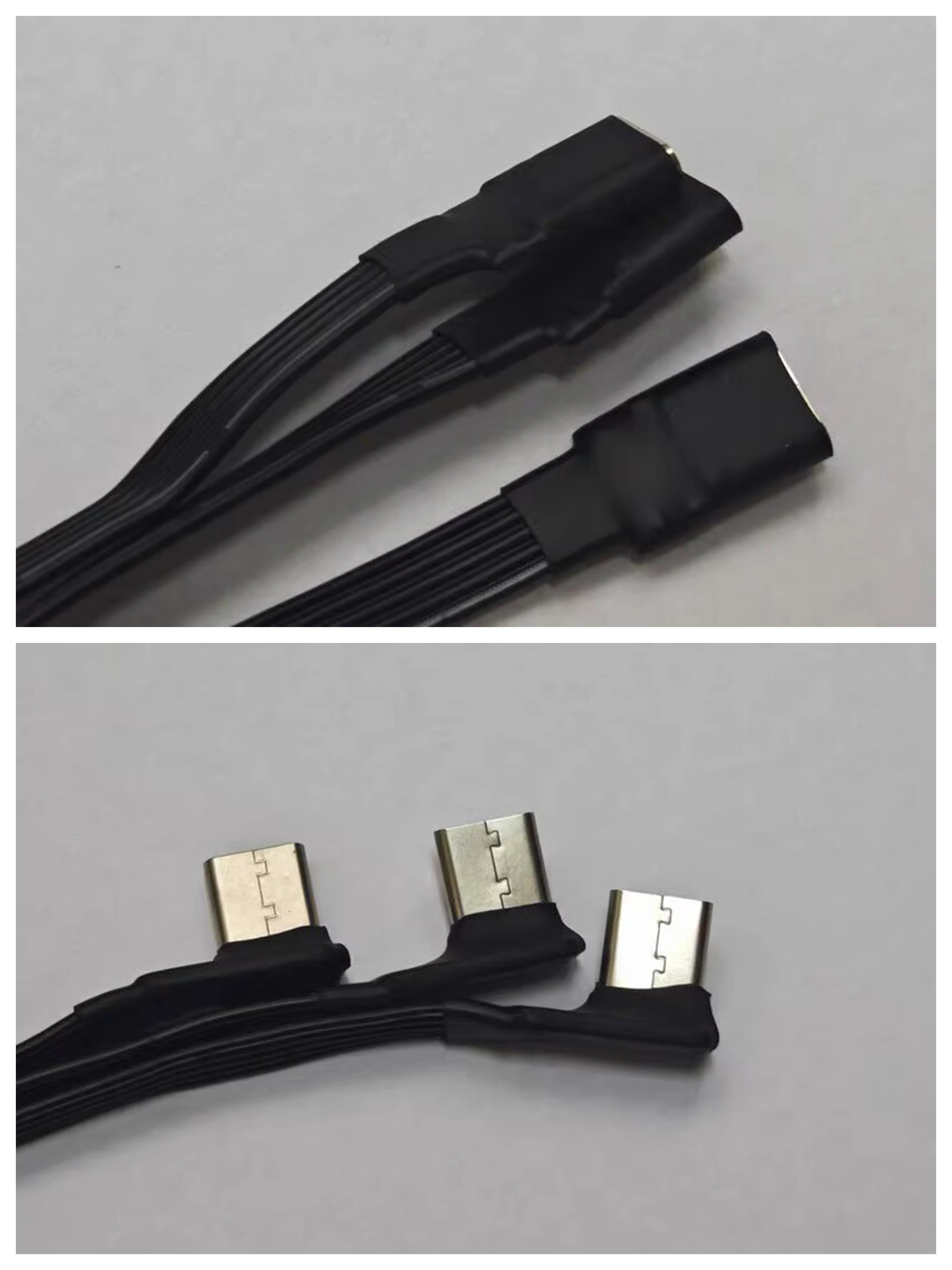 Type C to USB-C 90 Degree Angled Adapter Cable Power Bank Flexible Cable PD Charging Data USB 2.0 Bend Flat Silicone Phone Cable