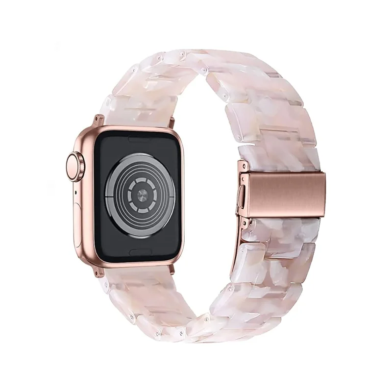 Resin Strap for Apple Watch  38mm 40mm 4mm   42mm 44mm 45 mmBracelet with Stainless Steel Buckle for iWatch Series 7