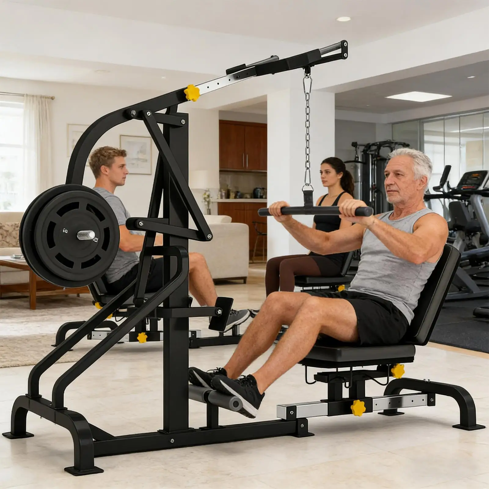 Pulley Machine Bar Home Gym Cable Machine Accessories Lat Press Down Bar for Men Bodybuilders Players Athletes Core Muscles Back