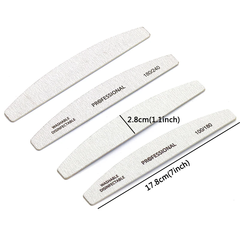 6 Pcs/Lot Professional Manicure Tools  Nail Equipment Accessories  Thick Wooden Sandpaper Sanding Buffer Grey Boat Gel Polishing