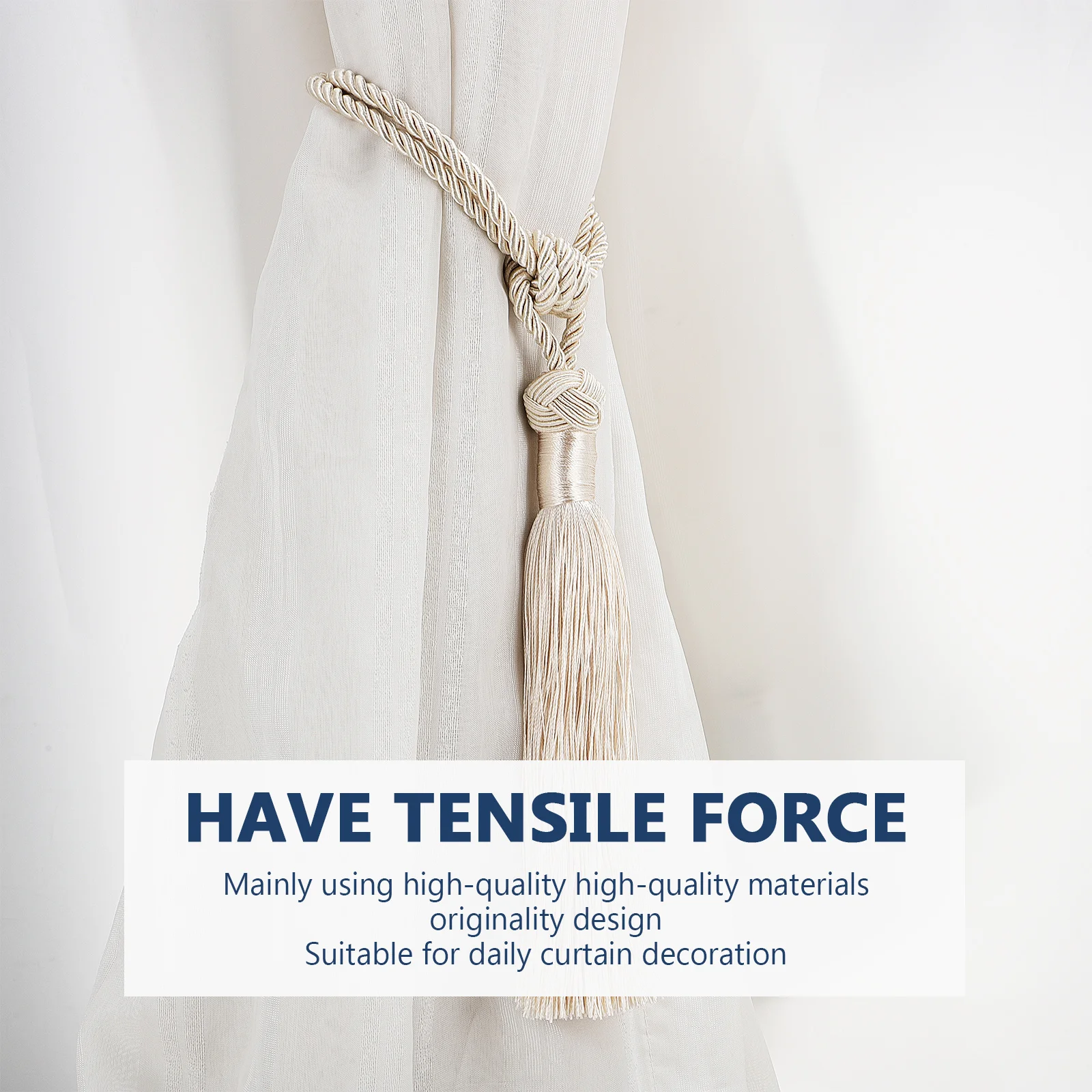 2 pçs tecido cortina tiebacks borla corda decorativa tiras de ligação para janela sala estar quarto casa hotel uso