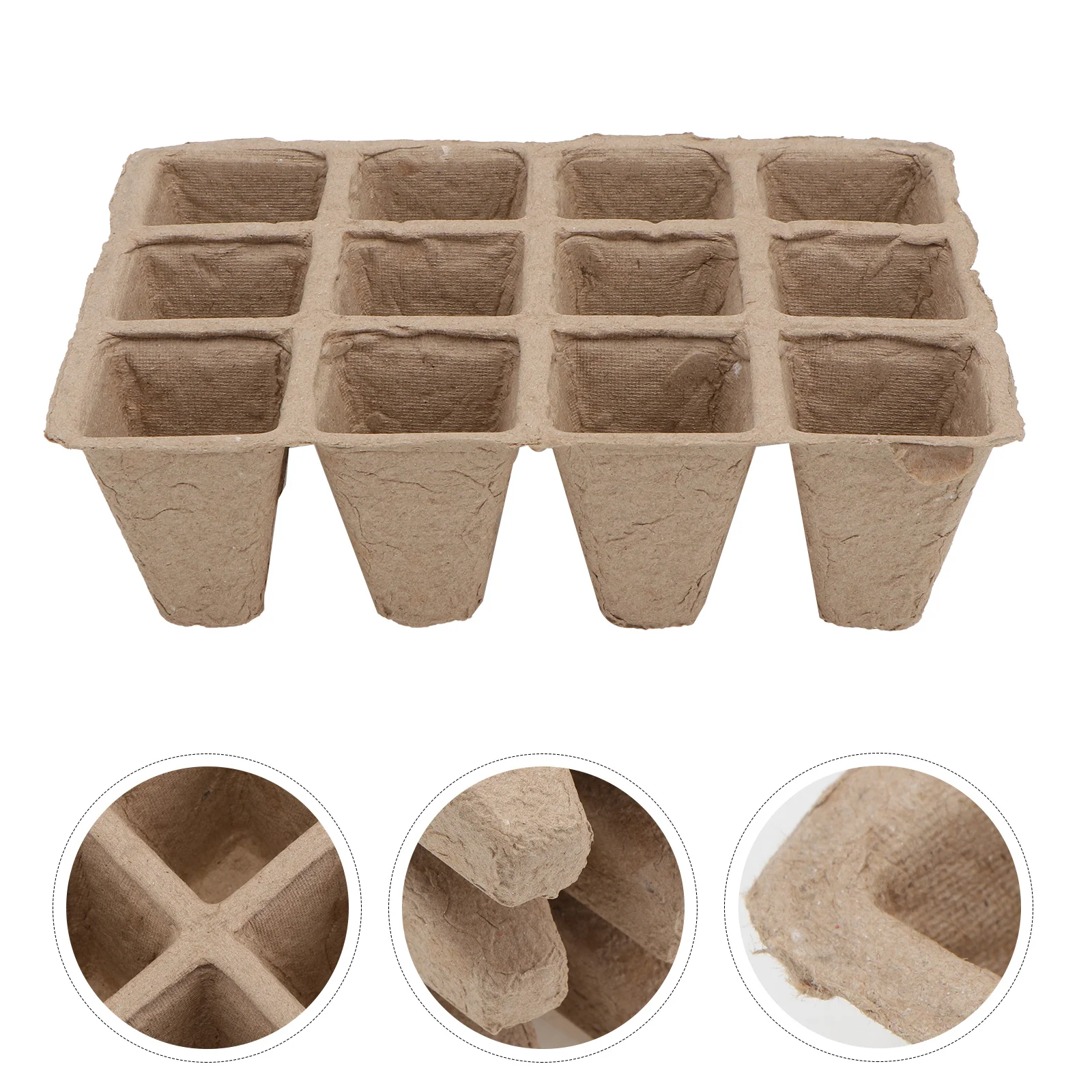 

1set Seedling Pots Paper Pulp Planting Containers Garden Nursery Plants Moisture Proof Warmth Retaining Biodegradable Planter