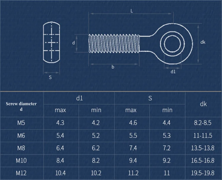 M5 M6 M8 M10 M12 304 Stainless Steel Ring Link Bolt Fisheye Eye Slip Hole Screw