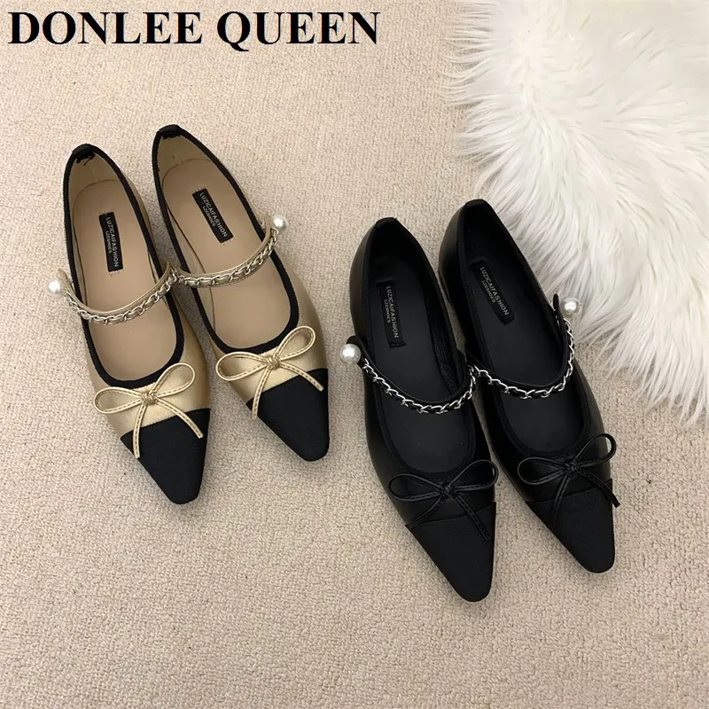 2023 New Autumn Flats Pointed Toe Retro Mary Jane Shoes Women Casual Ballerinas Ladies Weekly Shoes Ballet Elegance Loafer Mujer