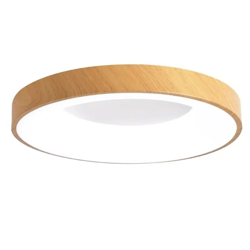 

A93Z For Living Room Bedroom Study Home Decoration Lamp Modern Wood Grain Ceiling LED Light Iron Ultra-Thin Round Lamp