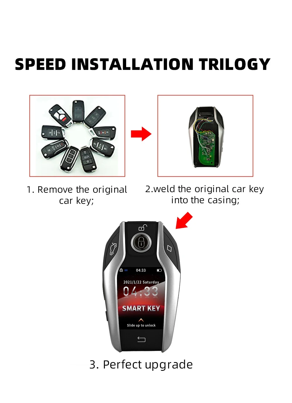 TK800 OBD Modified Smart LCD Key For BMW Mercedes-Benz Buick Audi Cadillac Lexus Land Rover Kia Toyota Universal Remote Keyless