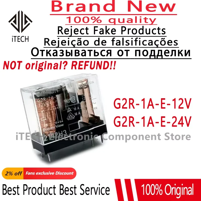 5pcs/lot G2R-1A-E-24VDC G2R-1A-E-12VDC DIP-6 New Original Electromagnetic Power Relay G2R-1A-E-DC24V G2R-1A-E-DC12V