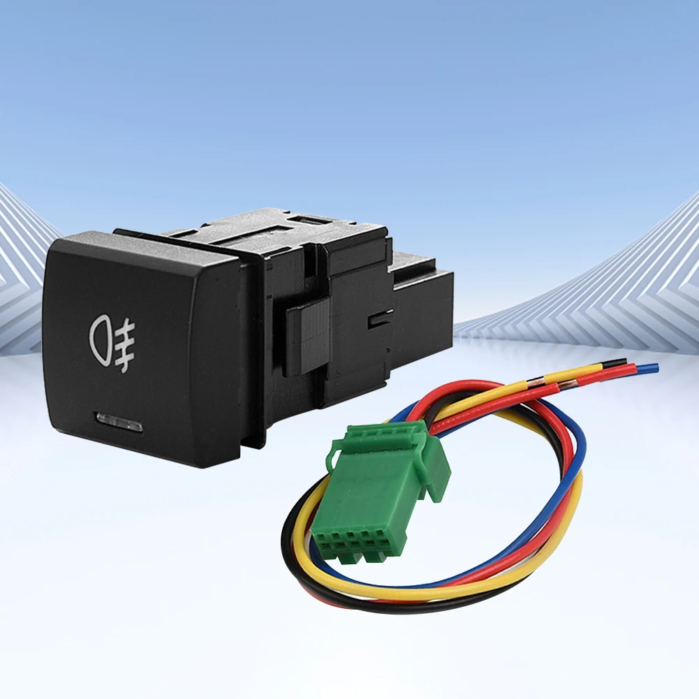 Interruttore fendinebbia per auto con pulsante fendinebbia a luce verde Sostituzione filo di rame puro Refitting fendinebbia 12V 24V per Camry 2018+