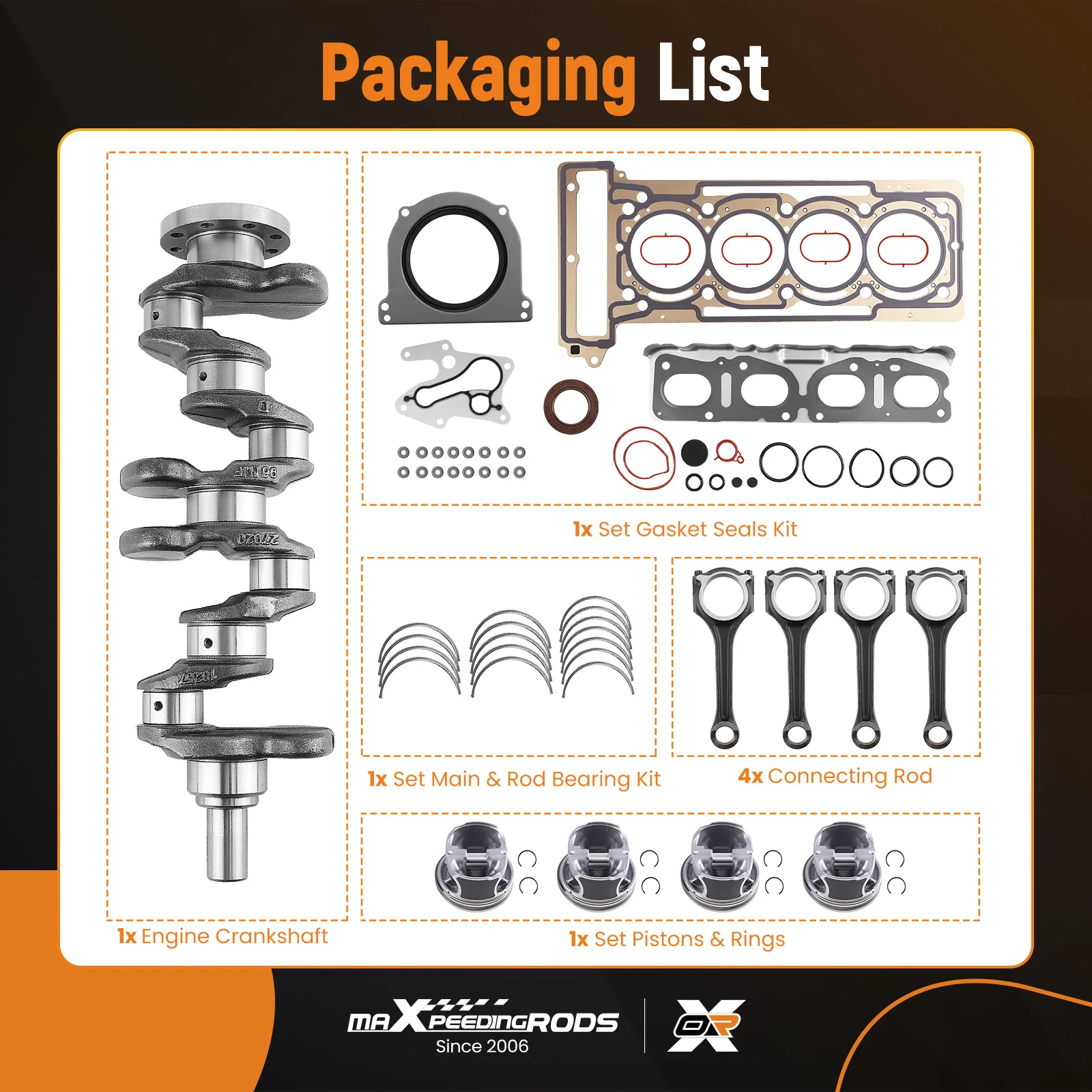 M270 Engine Rebuild Kit Pistons ConRods Bearing For Mercedes-Benz 1.6 Turbo