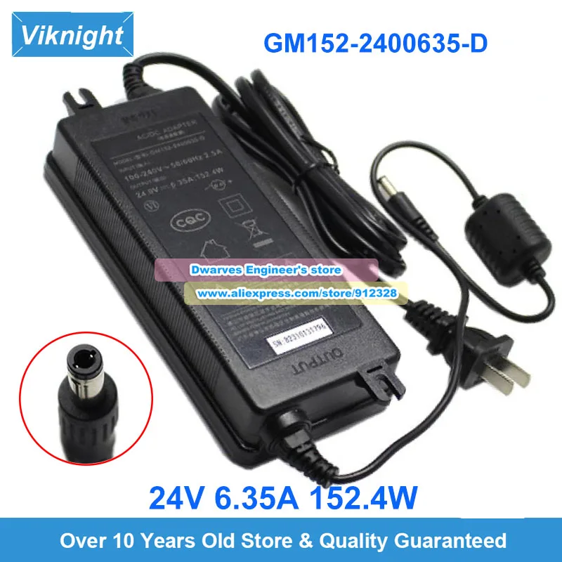 GM152-2400635-D AC/DC Adapter 24V 6.35A 152.4W Laptop Power Supply 5.5x2.1mm US Plug for Haier 800G 8H79 500G