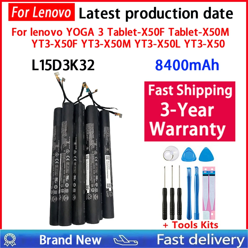 8400mAh Battery L15D3K32 For Lenovo YOGA Tab 3 10.1 Tablet-X50F Tablet-X50M YT3-X50F YT3-X50M YT3-X50L YT3-X50 Bateria