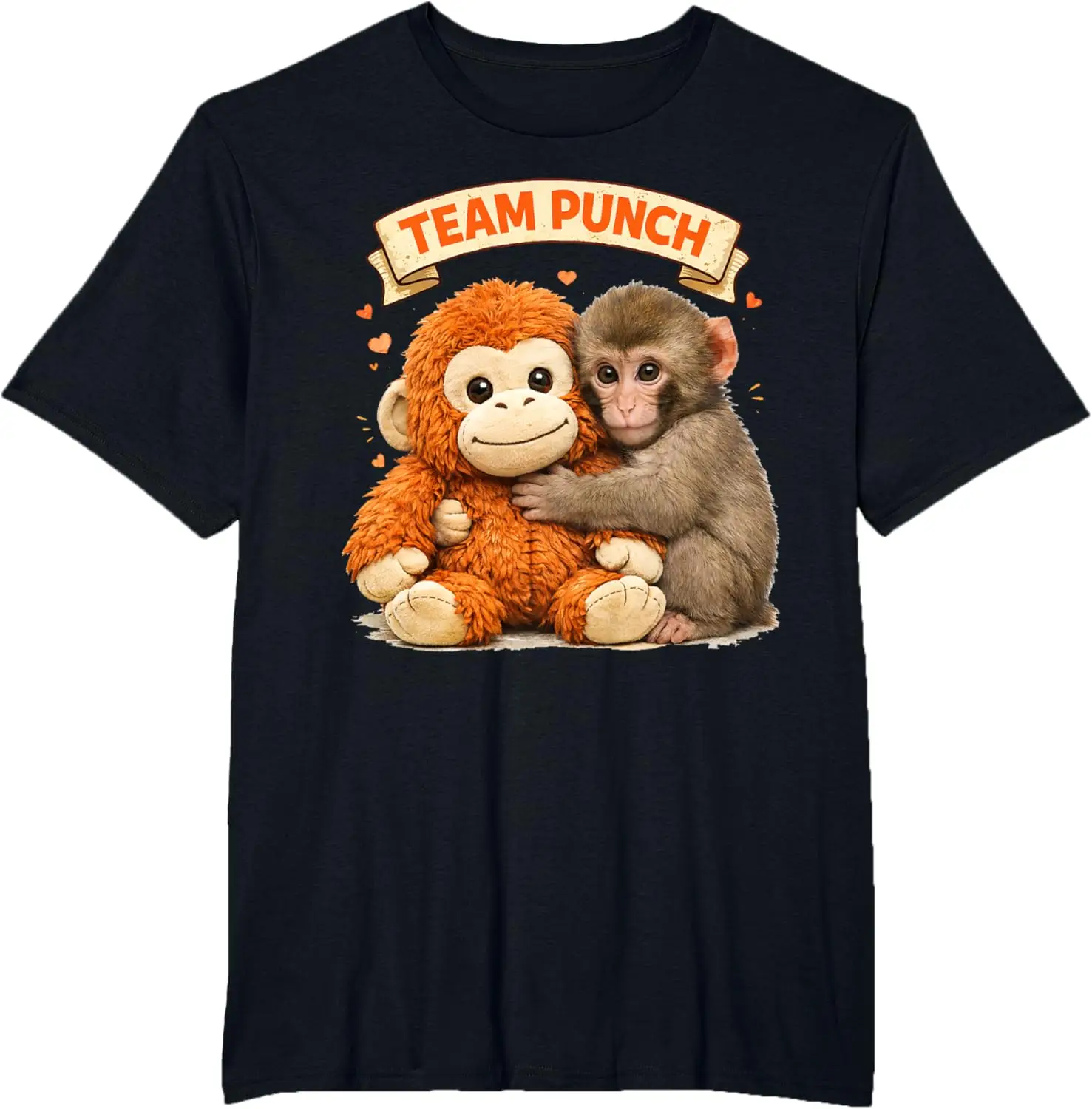 Cute Punch Monkey Printed T-shirt Summer Men's and Women's Pure Cotton Clothes Harajuku Fashion Short Sleeve T-shirt Unisex