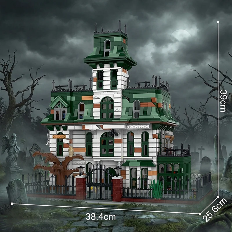 3378PCS Blocos de Montar Casa da Família Adams, Modelo Modular de Castelo de Terror, Decoração de Mesa, Brinquedos de Montagem, Presente para Adultos