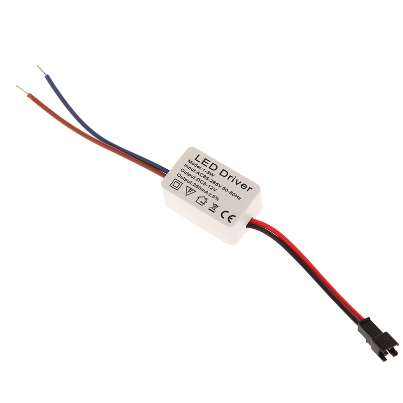 1Pc LED Driver 260mA 1-3W alimentatore LED adatta AC 85V-265V a DC 5-12V LED luci Driver per LED Drive Power