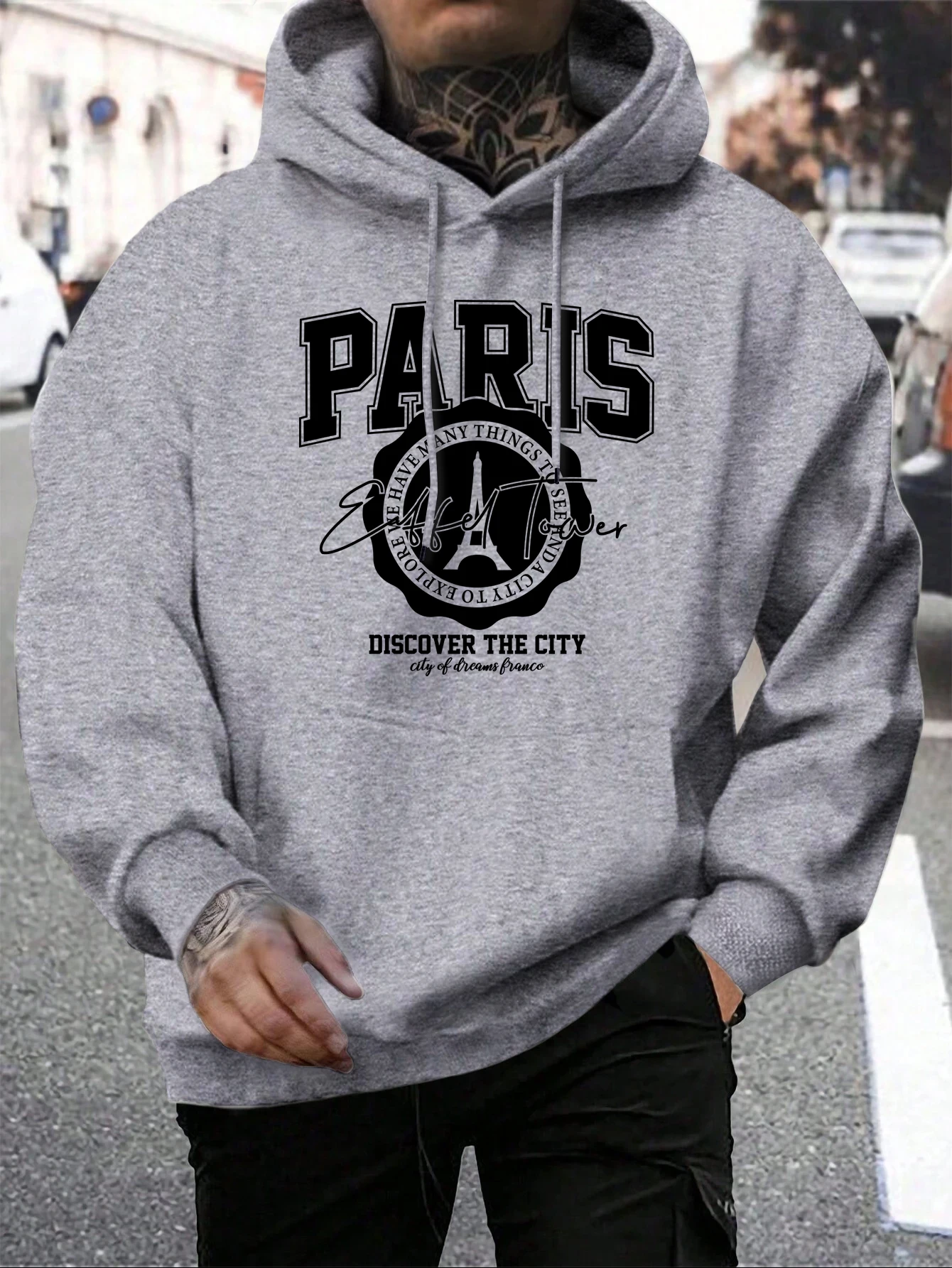 Whiskey Castle Print Men\'S Hoodies Fashion Fur-Liner Hoodie Warm Fleece S-Xxl Hoody Man Autumn High Quality Clothes