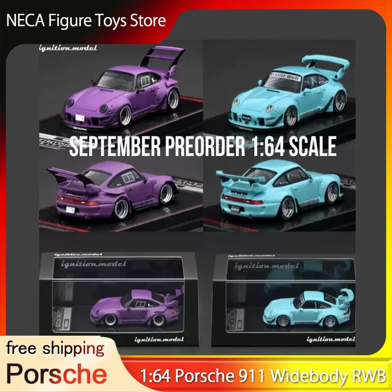 

Ig Ignition 1:64 Porsche 911 Wide Body Rwb 993 High Tail Matte Purple Alloy Car Model Pre-Sale Desktop Car Model Ornaments Toys