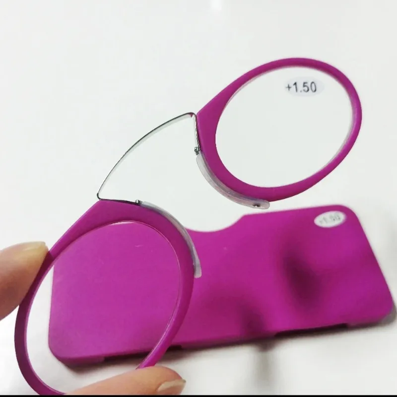 جديد TR90 كليب الأنف جسر نظارات قراءة صغيرة + 1.0 إلى + 3.5 المحمولة طويل النظر نظارات مع حافظة النساء الرجال