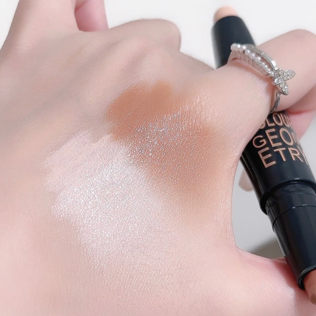 @Bastoncino contorno a doppia estremità per scolpire il viso naturale, facile miscelazione, ragazza pigra, deve avere un trucco essenziale