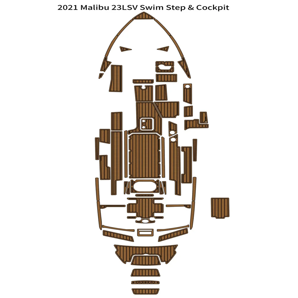 

2021 Malibu 23 LSV Swim Step Cockpit Boat EVA Faux Foam Teak Deck Floor Pad