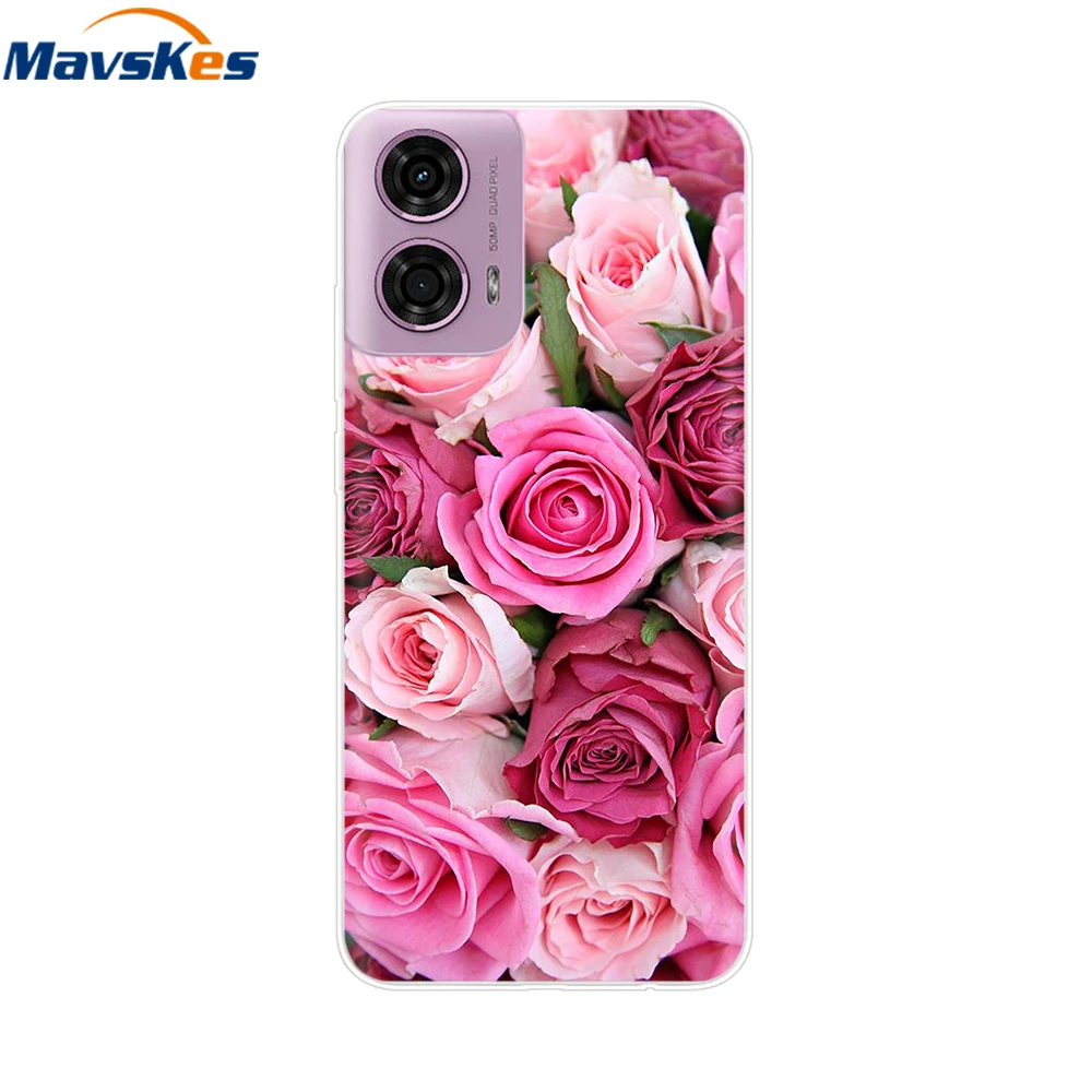 For Moto G24 Case XT2423-1 Luxury Painted Silicone Soft Cover Phone Case For Motorola Moto G24 G04 MotoG24 Cover Cases Fundas