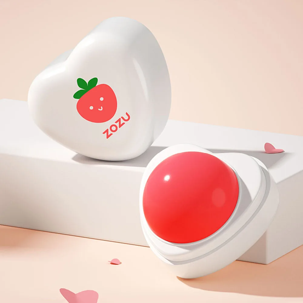 Fresh Fruit Lip Balm Moisturizing Hydrating Heart Shape Strawberry Peach Lip Balm Repair Lip Care Beauty and Skin Care Products