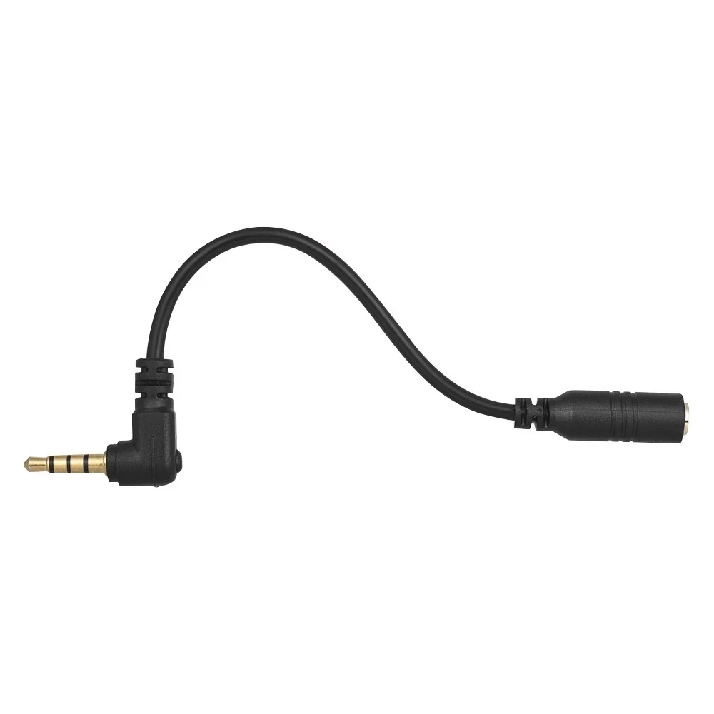 3.5mm 3 pólos trs fêmea para 4 pólo trrs macho 90 graus ângulo direito microfone adaptador cabo áudio estéreo microfone convertern01r