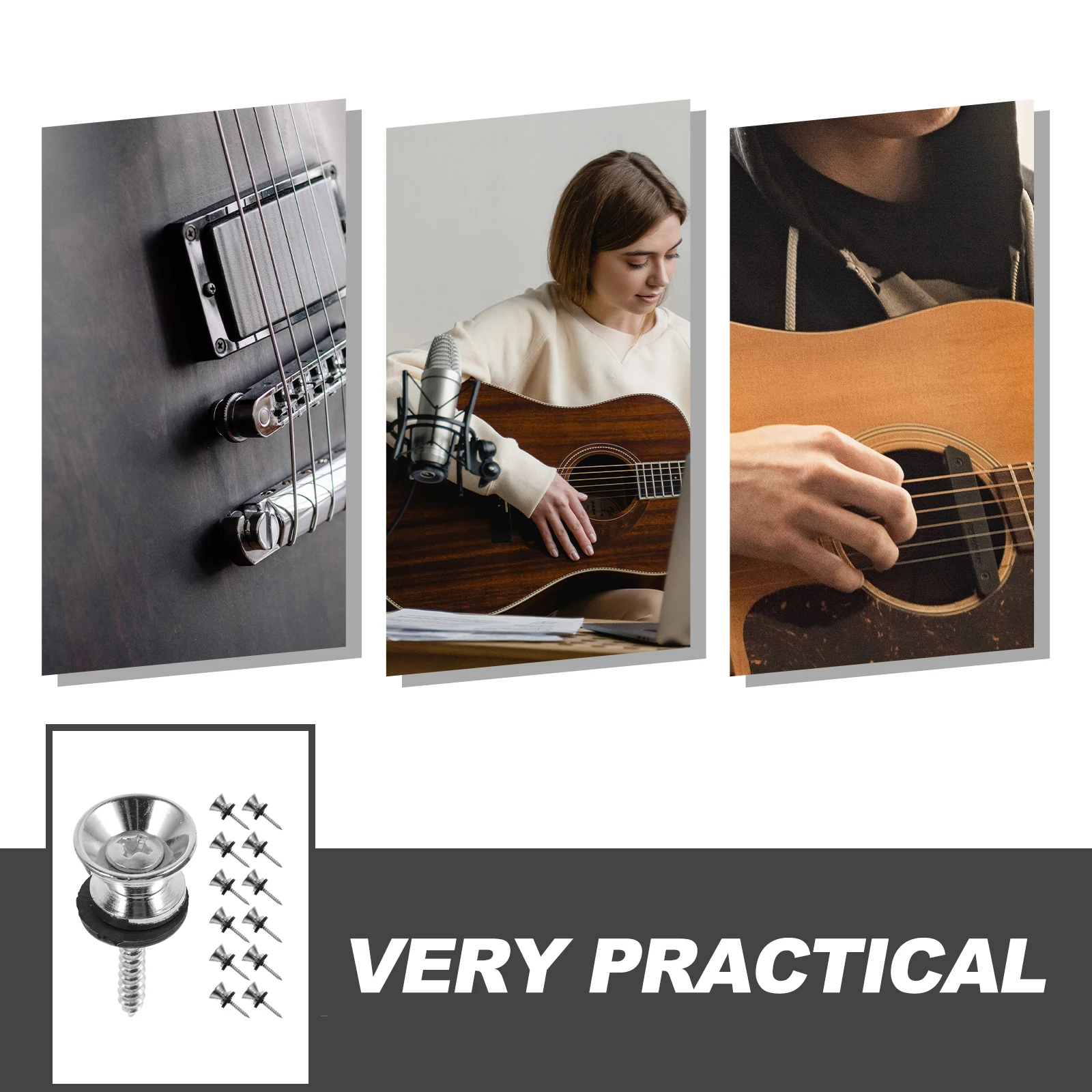 

20 Sets Guitar End Pins Premium Alloy Anti falling Strap Locks Durable Non rusting Easy Installation Guitar Accessories Bass