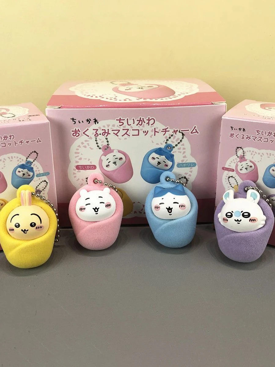 MINISO Genuine Chiikawa Infant Keychain Bag Pendants Momonga Blind Box Toy Kids Birthday Hachiware Gift Girls Purse Ornament