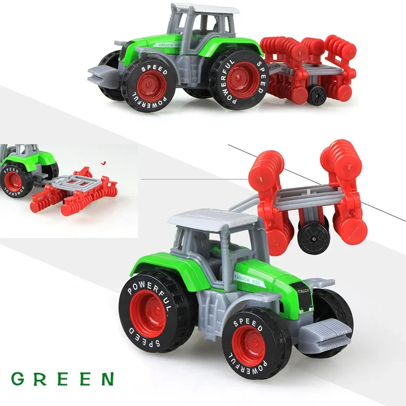 1 Uds. Vehículos agrícolas fundidos a presión, Tractor de ingeniería, coche de juguete, modelo de Mini coche, modelo de coche de ingeniería para niños, regalo de Navidad