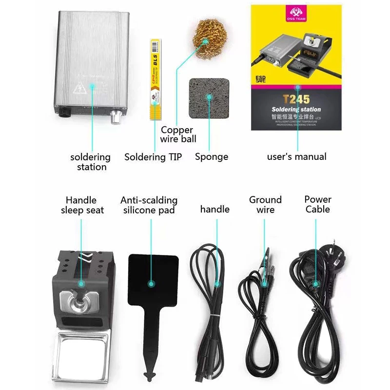 

OSS T245 Constant Temperature Soldering Station 130W 3S with C245 Soldering Iron Tip for Mobile Phone Repair Welding Tool