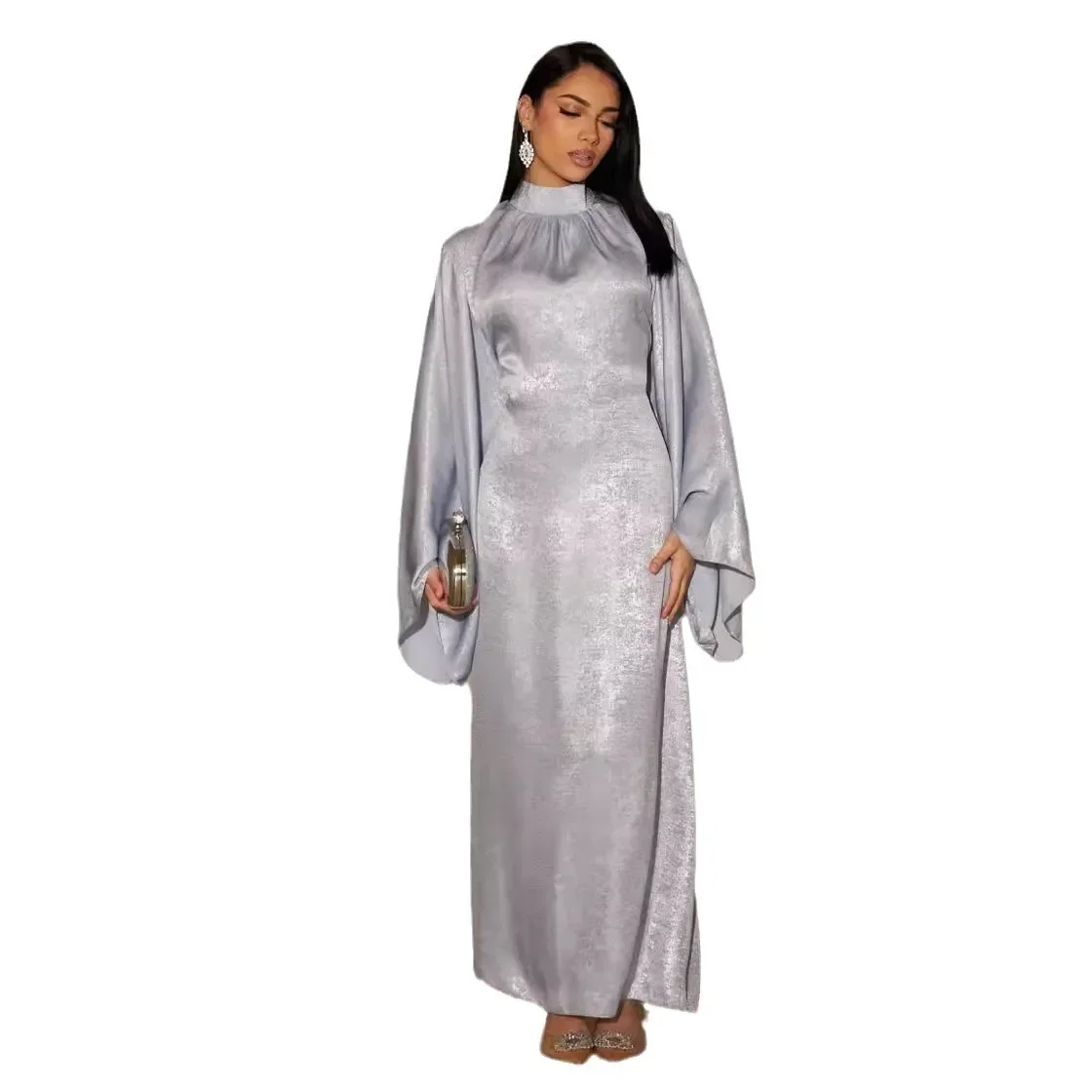 Abayas for Women Summer Elegant Muslim Long Sleeve Kaftan Party Evening Long Maxi Dress Abaya Dubai Clothes for Muslim Women