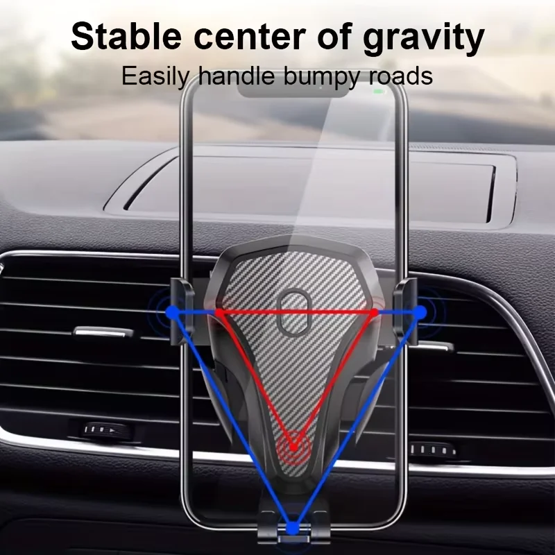 Lcars Universal Car Air Vent Phone Holder, Triangular Stable Clamping Design, Rotatable Car Phone Holder, Supports Horizontal and Vertical Screen Use