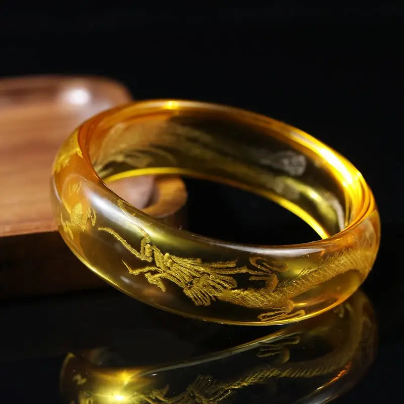 

Crystal Dragon and Phoenix Bracelet Brazilian Citrine Bracelet Dragon and Phoenix Fortune Character Auspicious