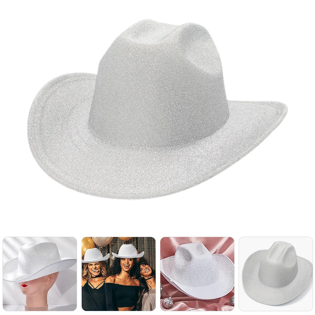 

1pc Shiny Cowboy Hat Unisex Western Party Hat For Wedding Halloween Cosplay Costume Decorative Accessory Festive Outfit