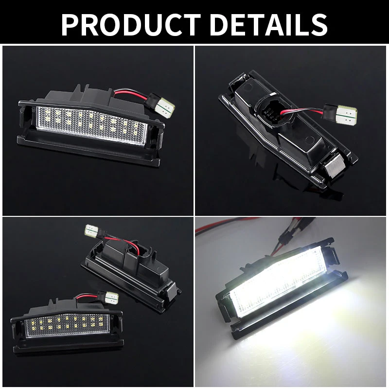 

2PCS LED License Number Plate Light FOR Mazda MX-5 Miata Roadster MK4 Mazda 2 2015 2016 2017 2018 2019 2020-up 12v White