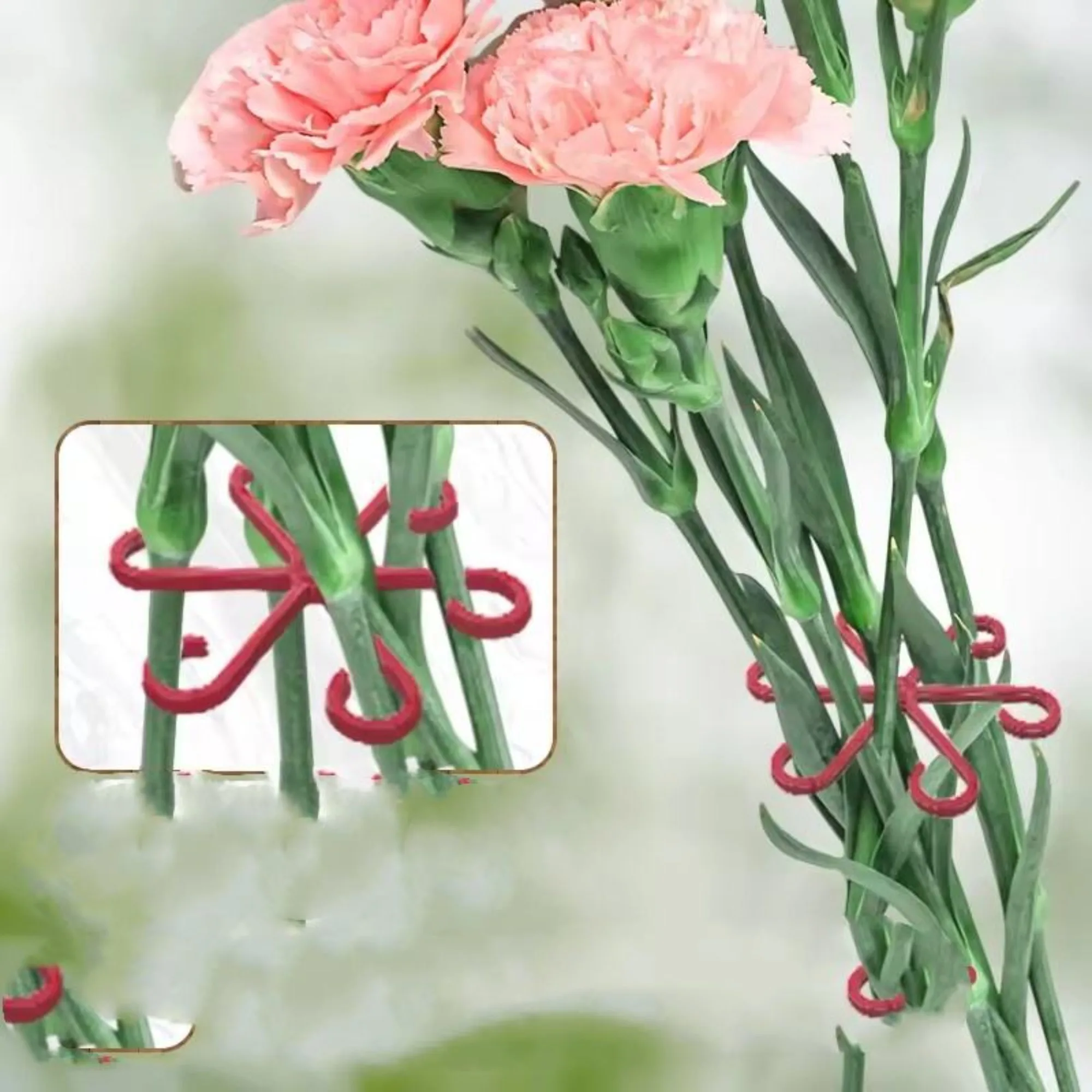 4pcs Plastic Plant Support Clips Transparent Green Vine Climbing Frame Adjustable Plant Stem Clips for Fixing and Upright Growth