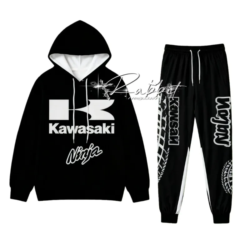 Осень-зима 2025 года, новинка Kawasaki Racing Team, модный уличный мотоциклетный комплект, ретро MOTO Racing, внедорожный велосипедный комплект для скоростного спуска