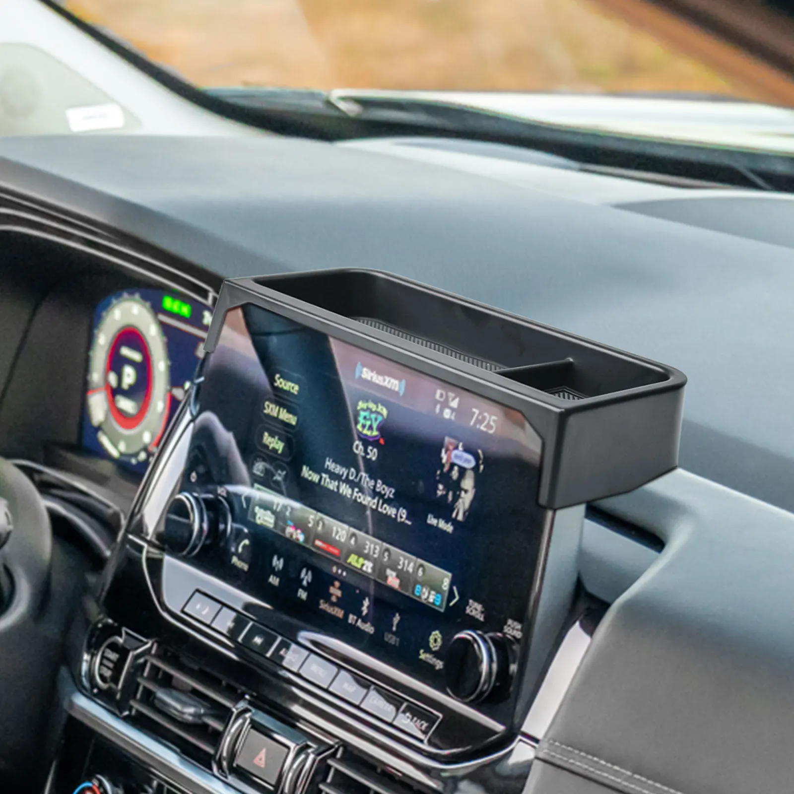 

RUNROAD Dashboard Storage for Nissan Pathfinder 2022 2023 2024 2025 Dash Mounted Organizer Tissue Holder Tray Car Box ABS Black