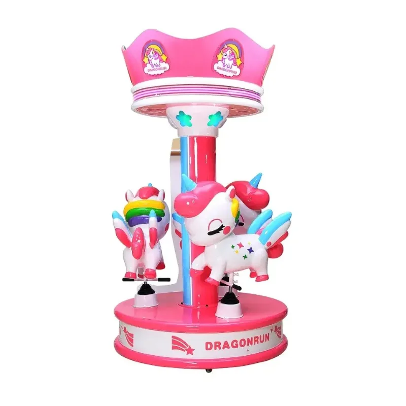 Cheap Coin Operated 3 Seats Merry Go Round Kids Musical Carousel Mini Mobile Carousel Kiddie Ride for Sale