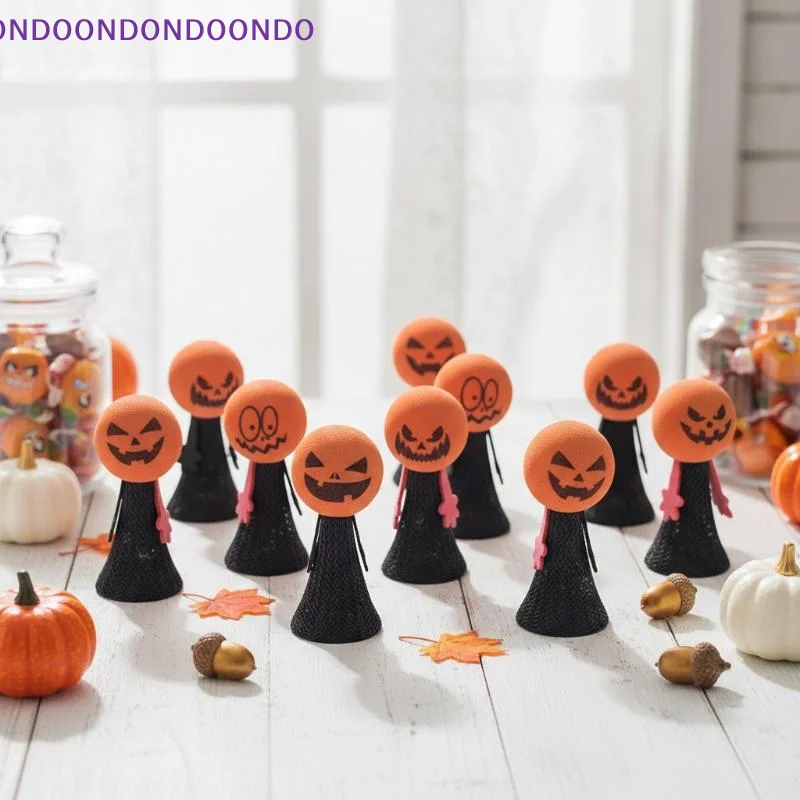2/5 Pcs Funny Press Bouncing Pumpkin Toys Cute Halloween Themed Toys Party Favors Gifts for Kids Home Table Decorations